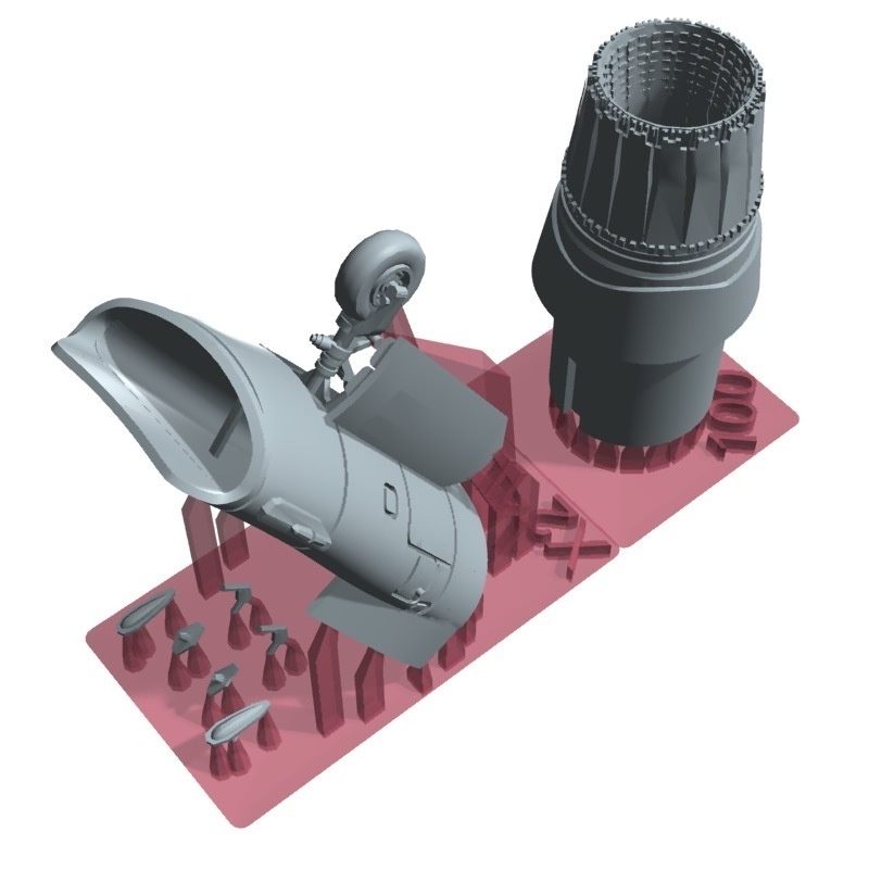 1/144 F-16用 (F-100エンジン Block32/52用)インテーク&ノズルset