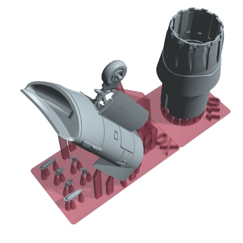 1/144 F-16用(ビッグマウス+F-110エンジン Block30/50用)インテーク&ノズルset