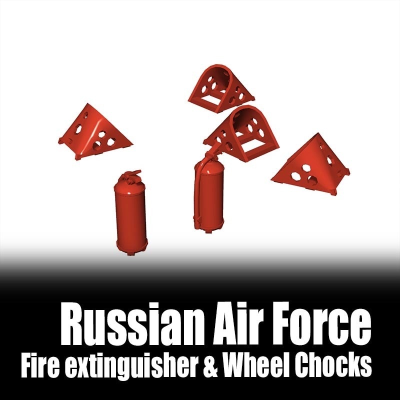 1/144 ロシア空軍 車輪止めチョーク&消火器セット
