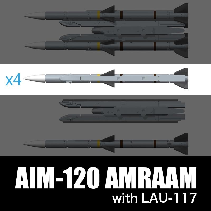 AIM120 AMRAAM+LAU127 シングルx4set [1/144scale]