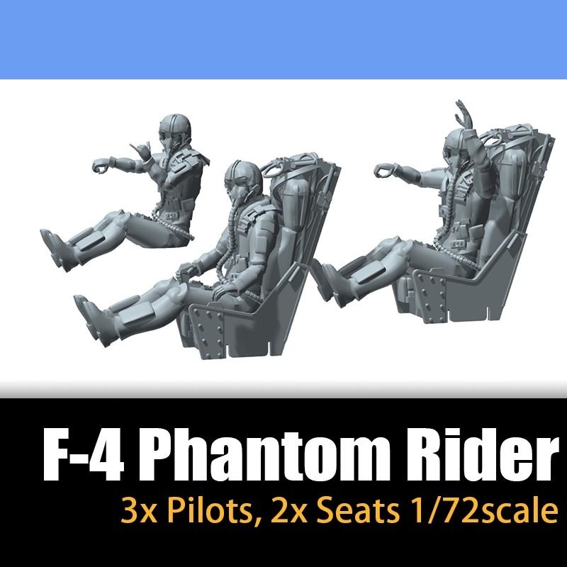 F-4ファントム パイロットx3体&シートx2個set [1/72scale] 国内送料無料