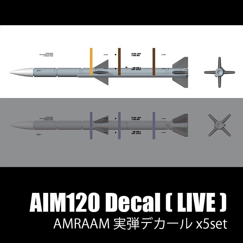 AIM-120 LIVE弾 コーションデカールx5set [1/144scale]