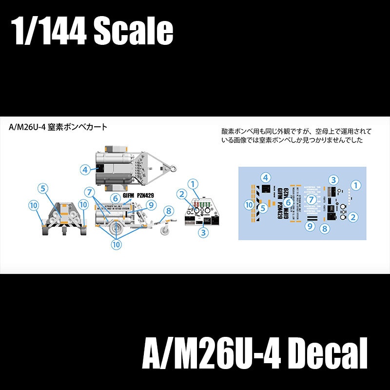[1/144scale] デカール A/U26U 窒素ボンベカート US NAVY