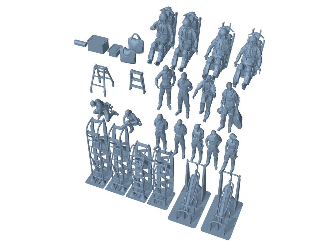 1/144 空自パイロット+グランドクルー セット (国内送料無料)