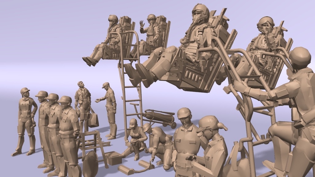 1/144 空自パイロット+グランドクルー セット (国内送料無料)