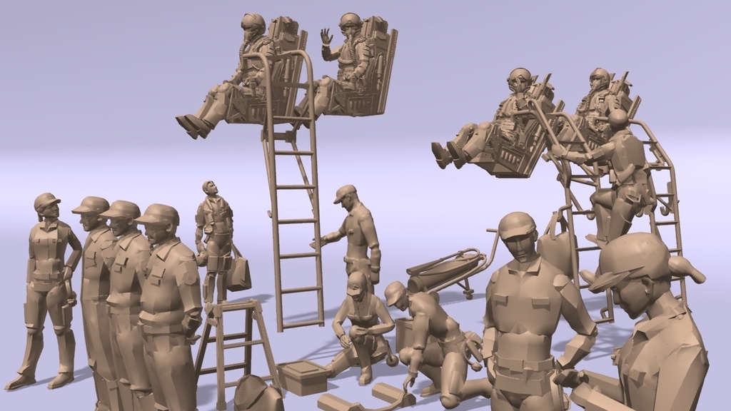 1/144 空自パイロット+グランドクルー セット (国内送料無料)