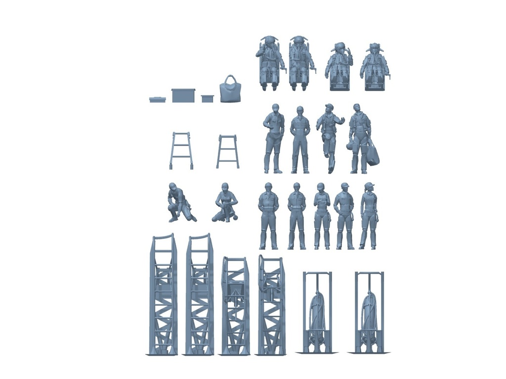 1/144 空自パイロット+グランドクルー セット (国内送料無料)