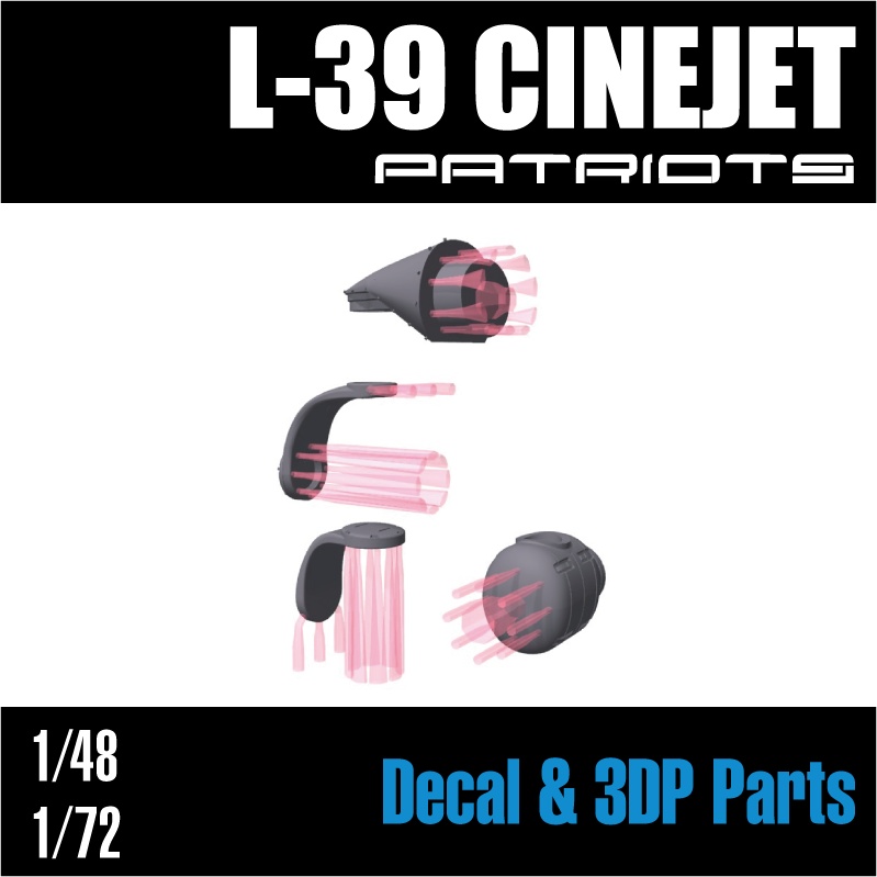 48&72 L-39 CINEJET デカール+3DPパーツset (国内送料無料)