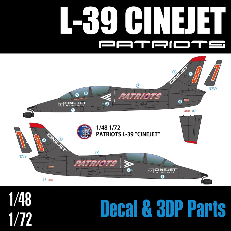 48&72 L-39 CINEJET デカール+3DPパーツset (国内送料無料)