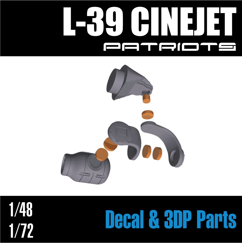 48&72 L-39 CINEJET デカール+3DPパーツset (国内送料無料)