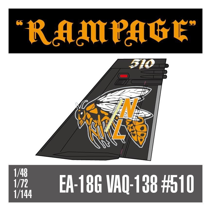 EA-18G グラウラー VAQ138 RAMPAGE デカール(国内送料無料)