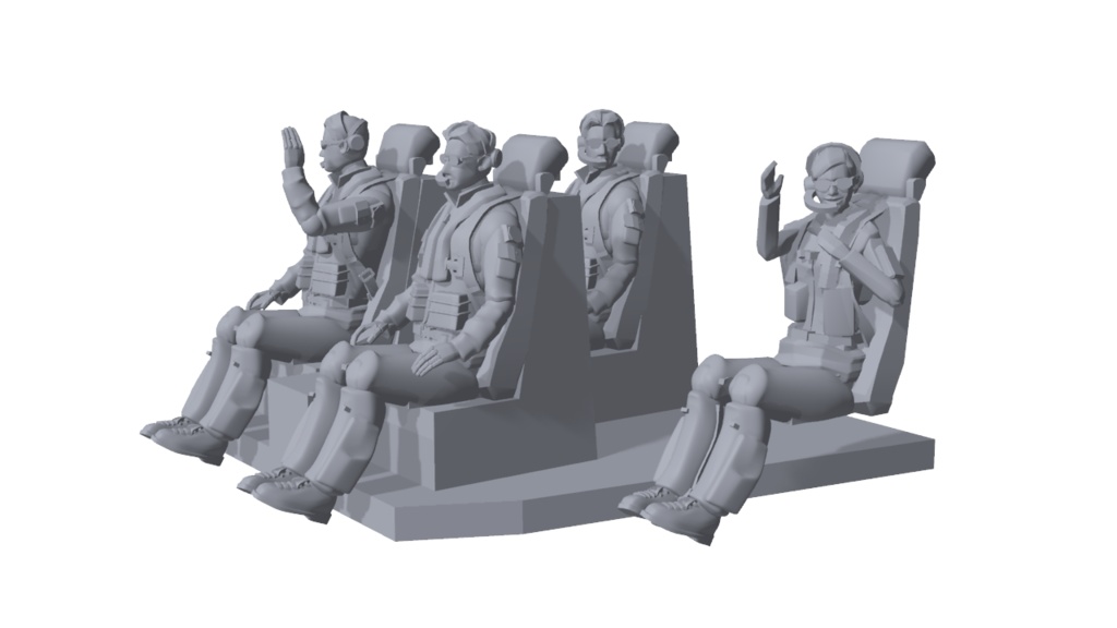 8月末まで期間限定 1/144 海自P-1哨戒機 パイロットフィギュア 4体set (国内送料無料)