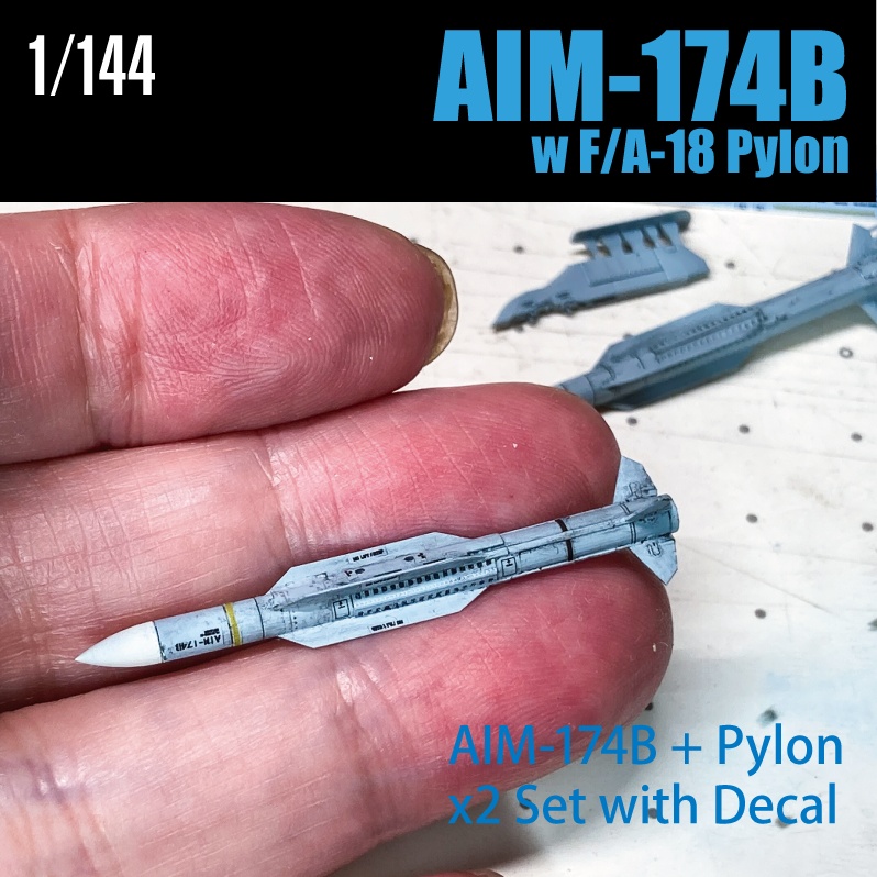 1/144 AIM-174B F/A-18パイロン x2set コーションデカール付き(国内送料無料)