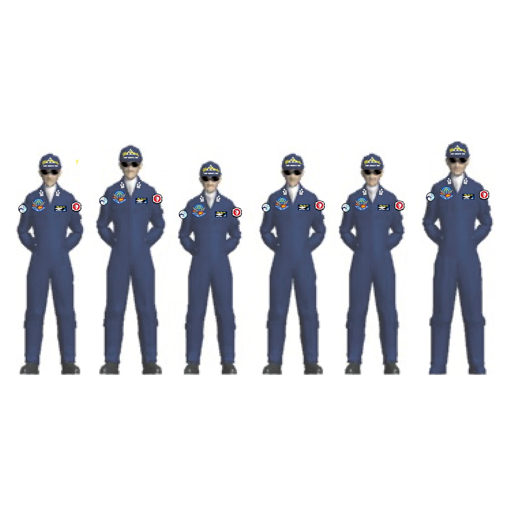 1/72 ブルーインパルス パイロット整列フィギュア (6体セット) 国内送料無料)