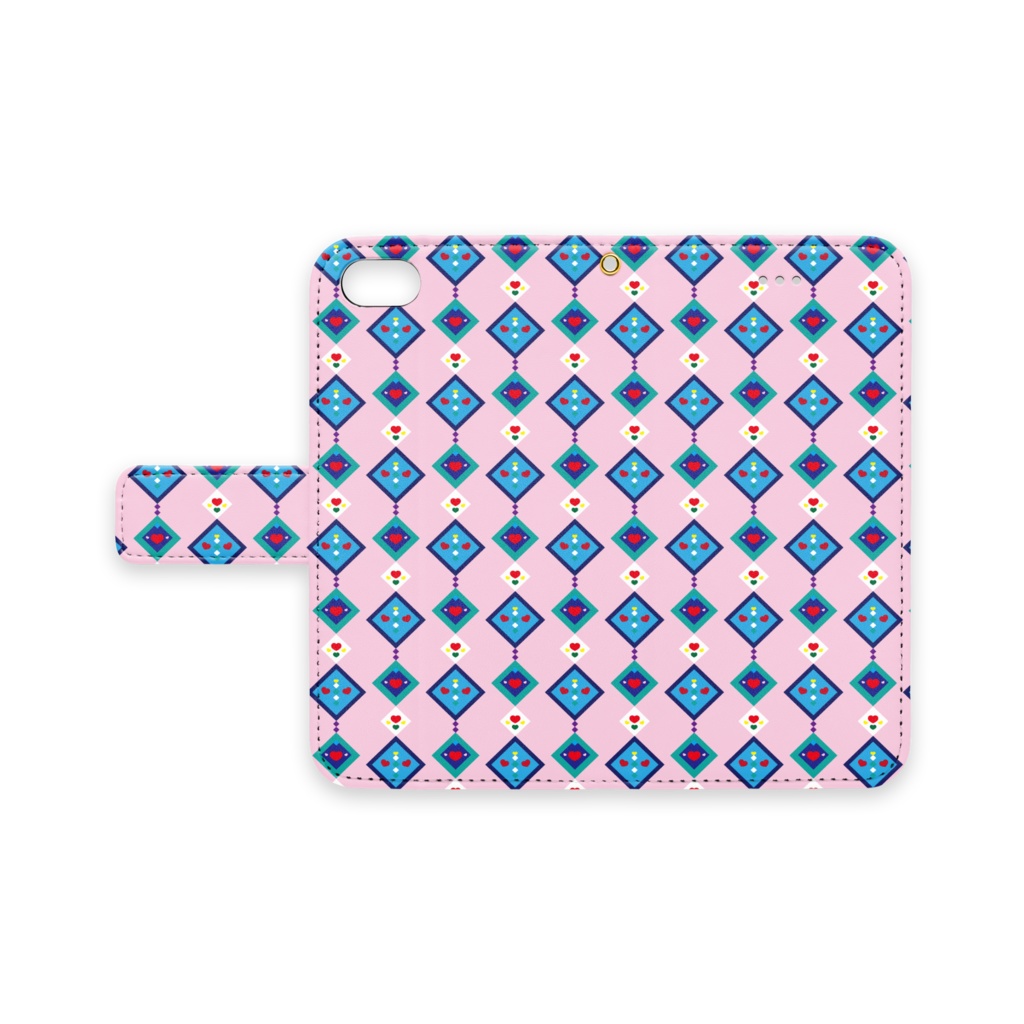 ちゅーりっぷ型はぁと（手帳型iPhoneケース）