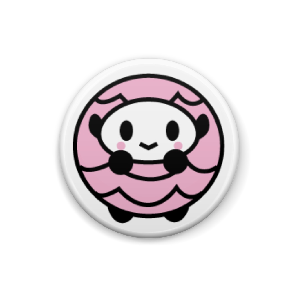 羊のぽんめぇ（桃色の缶バッチ）