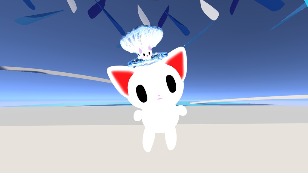 VRC用アバター「白猫のにゃにゃ(アニメーションアイテム2つ付属)」