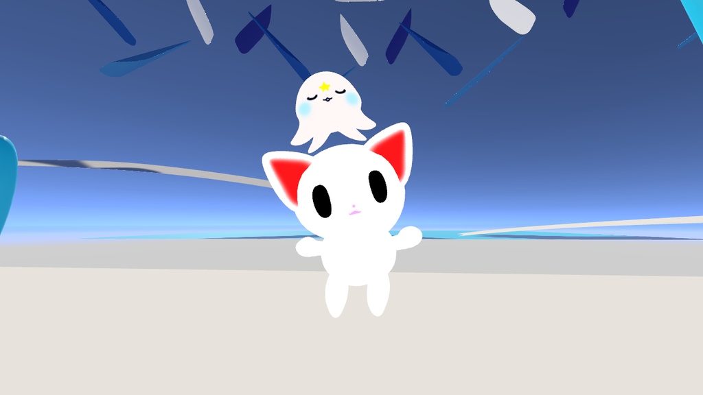 VRC用アバター「白猫のにゃにゃ（アニメーションアイテム２つ付属）」