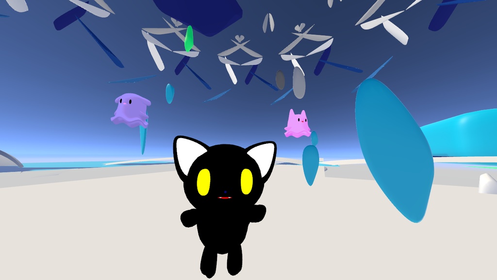 【ハロウィン版】VRC用アバター「黒猫のにゃにゃ(アニメーションアイテム4つ付属)」