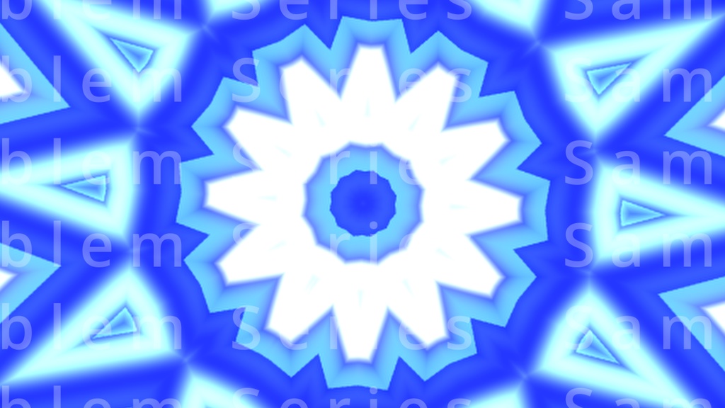【紋章シリーズ】知識の紋章(ブルー)|知的シンメトリー背景素材|4K+FHD同梱|商用可