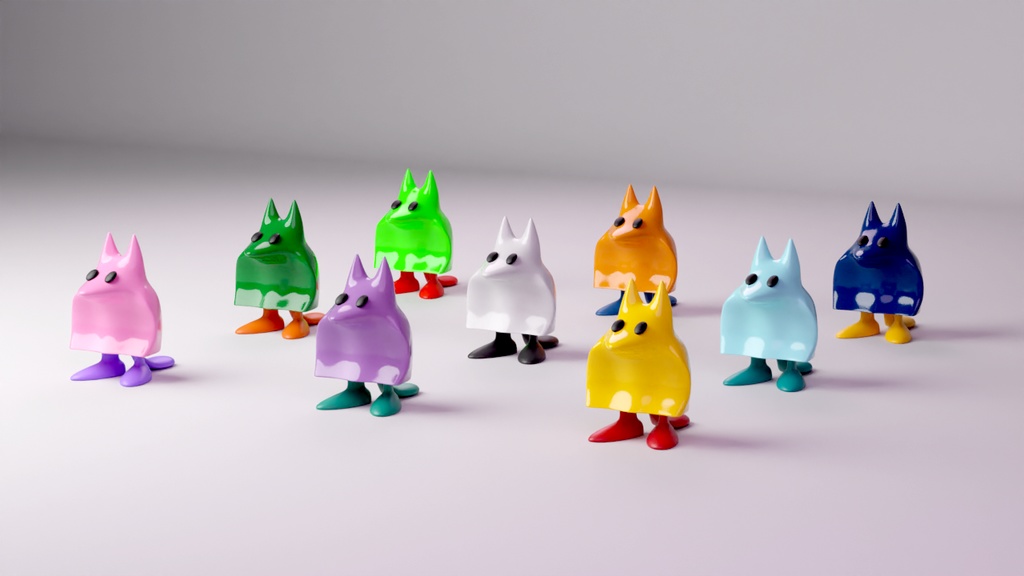 【Blender】カゲキツネくん (3Dモデル素材)