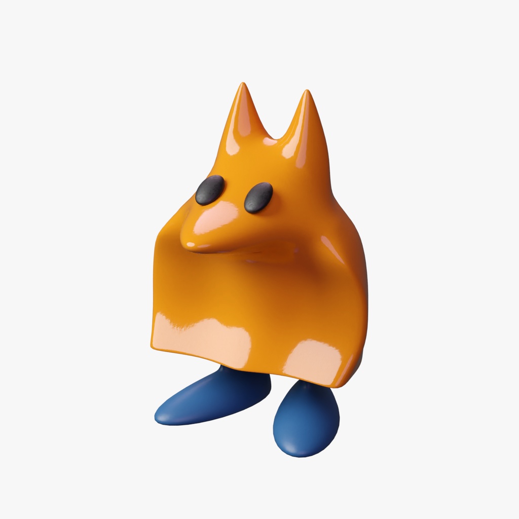 【Blender】カゲキツネくん (3Dモデル素材)
