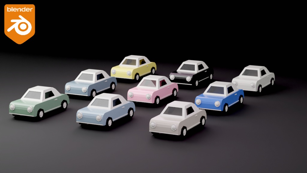【Blender】車 (3Dモデル素材)