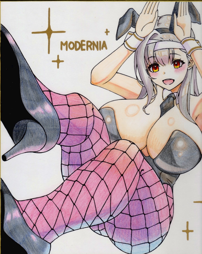 NIKKE モダニアバニー手描き色紙