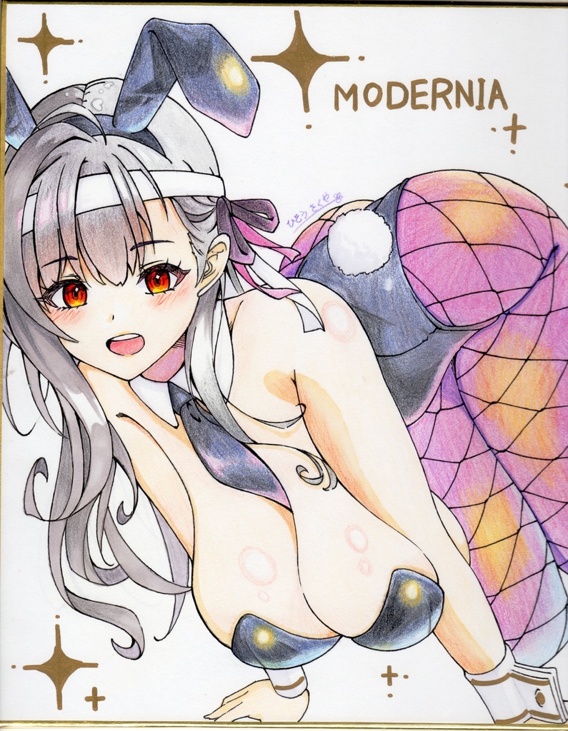 NIKKE モダニアバニー手描き色紙２（カラー）