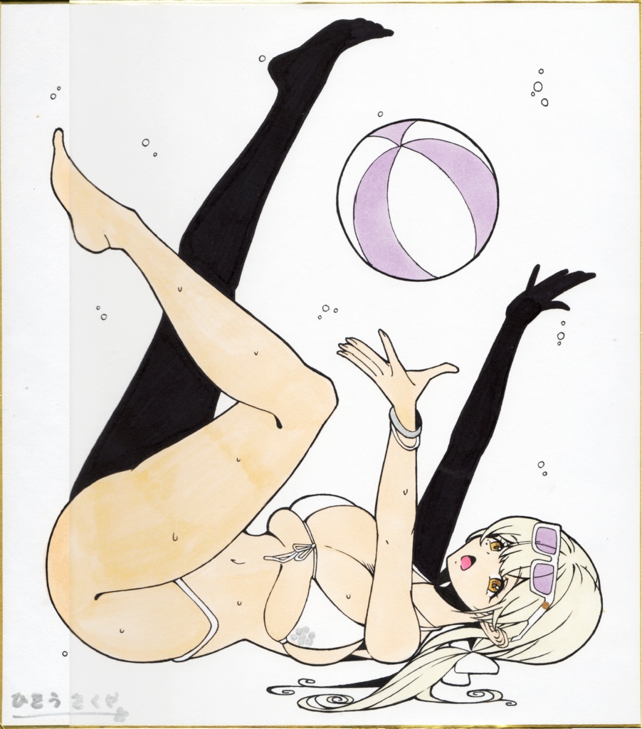 NIKKE水着ティア　アナログ色紙（カラー）