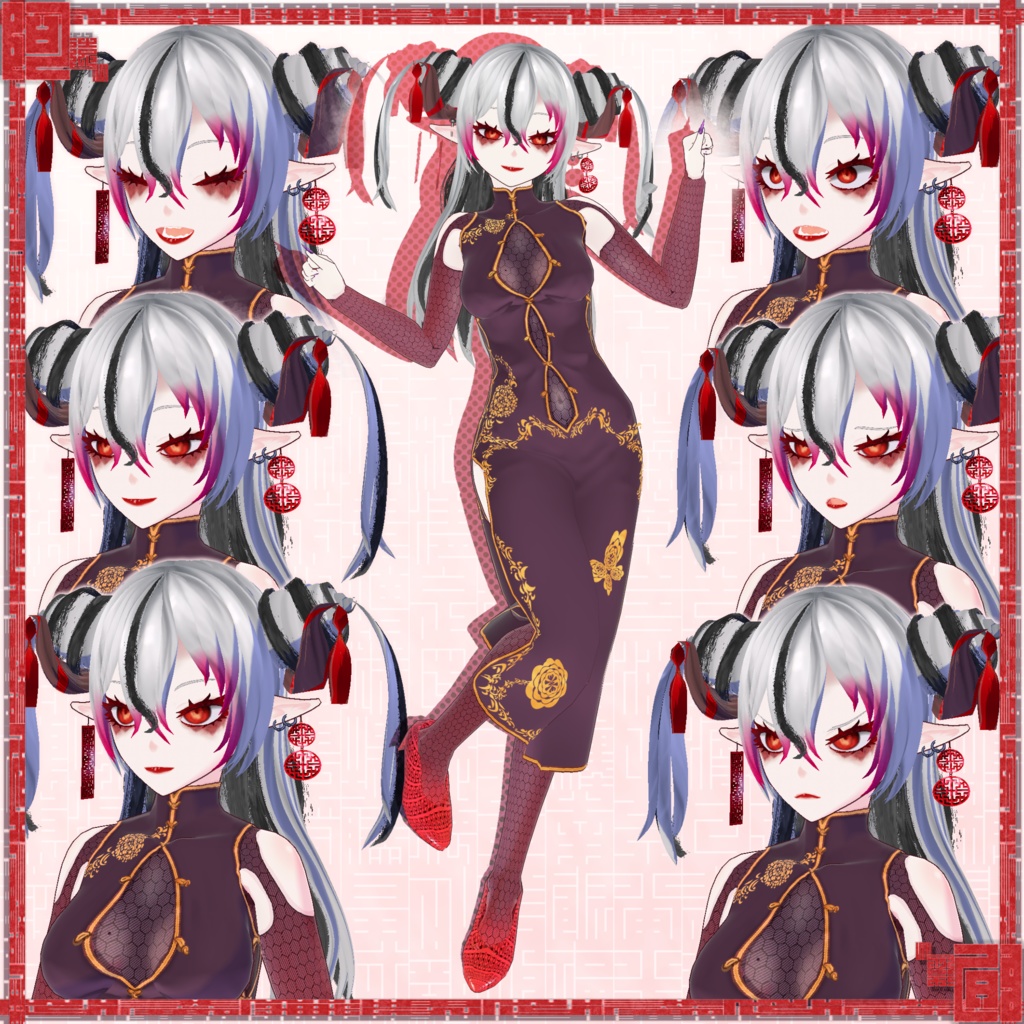 【VroidStudio製】オリジナルアバター 中華風悪魔娘々