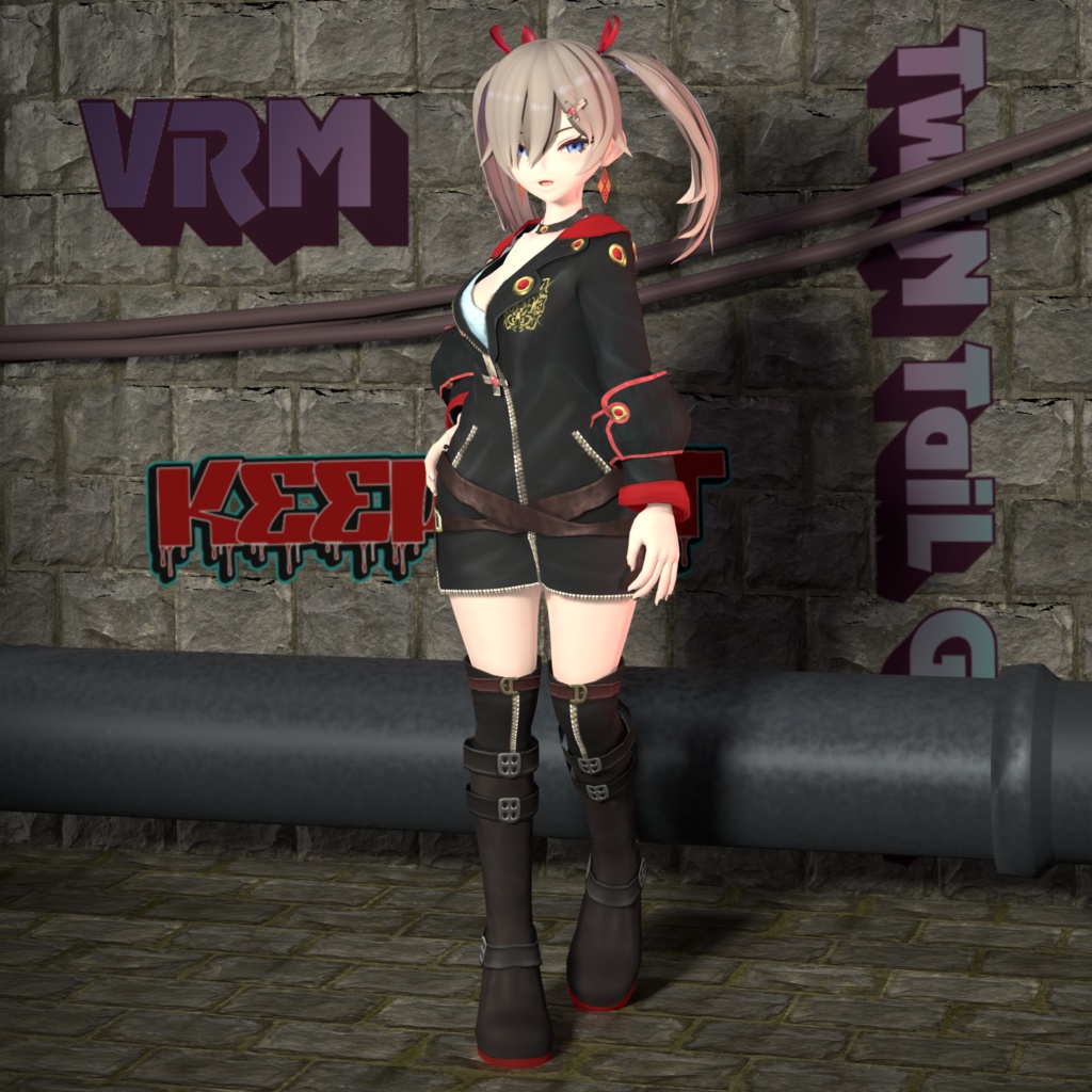 【VroidStudio】ツインテール娘(仮称)【VRM】