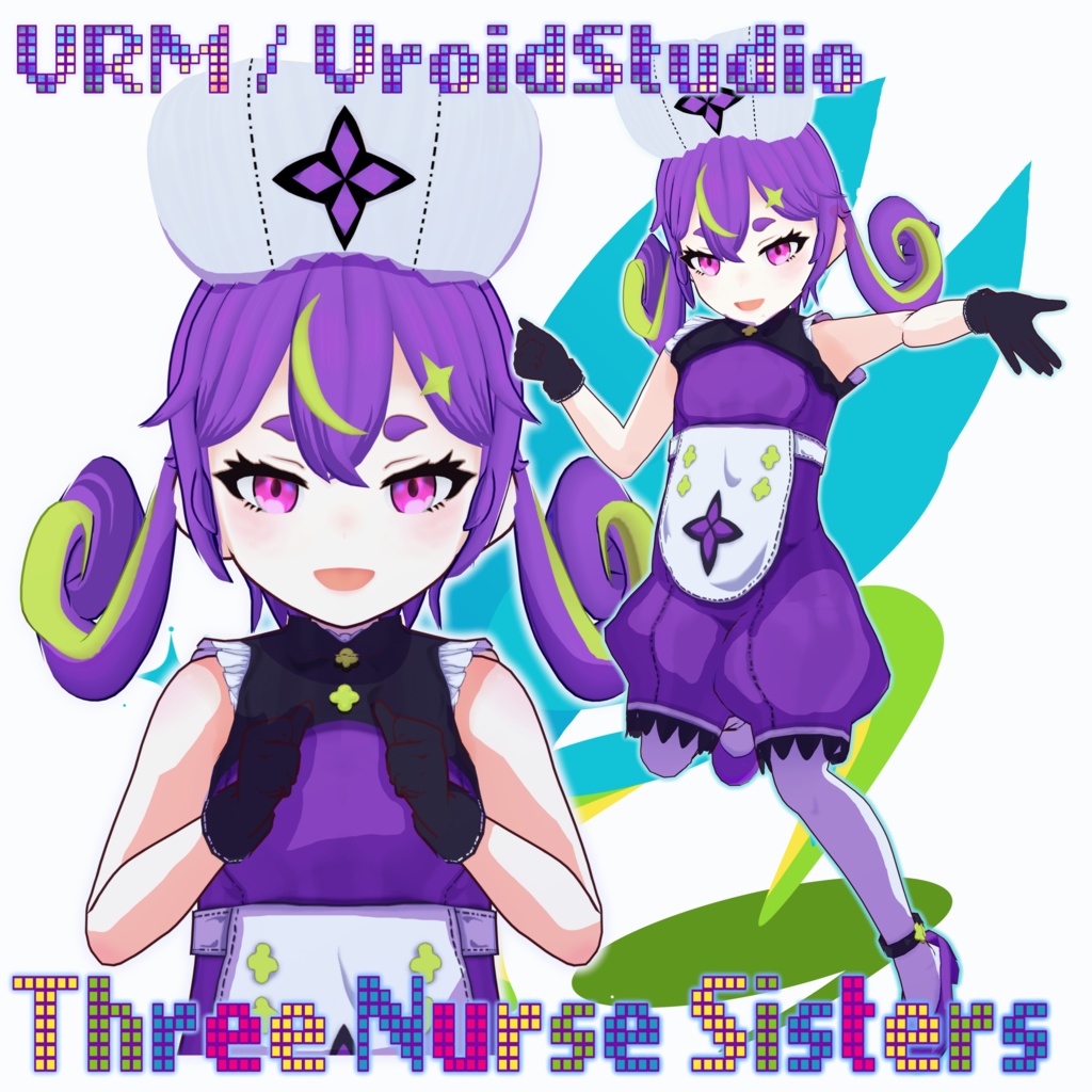 【VroidStudio】ナース三姉妹 次女+三女