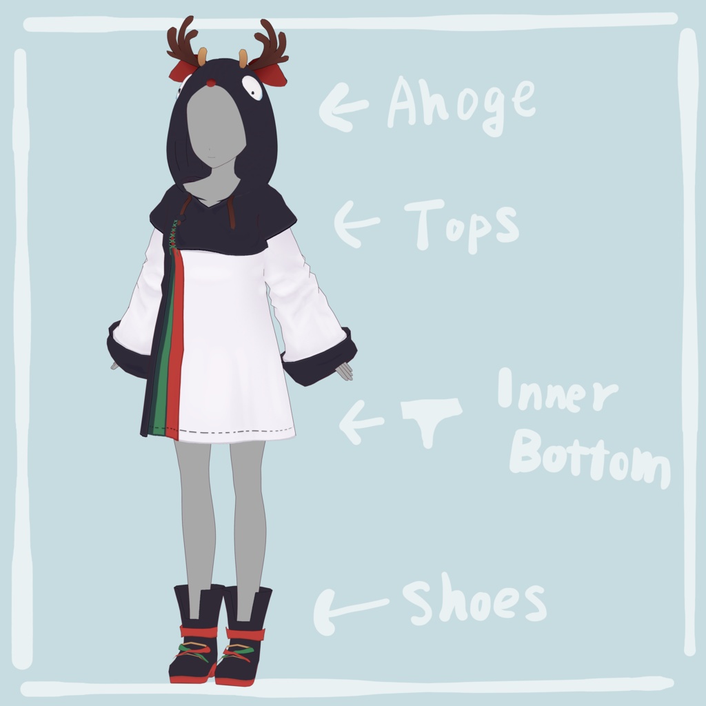 【VroidStudio】トナカイ娘(仮称)【VRM】