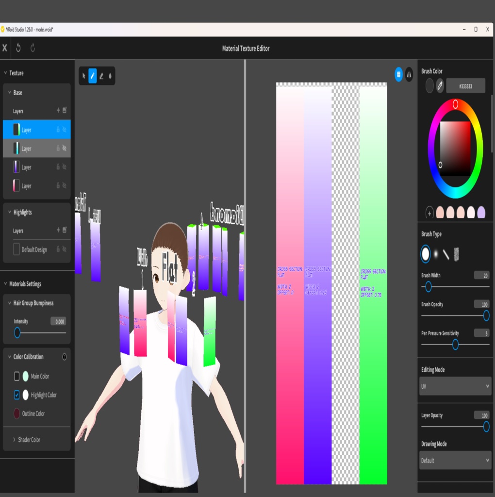 【Free】VroidStudioで髪型を作る際に使うガイドとなる補助アイテム
