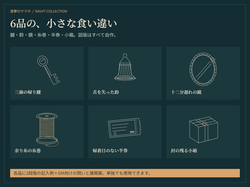 【TRPG資料】展示札と調査記録を作る|夜間収蔵庫