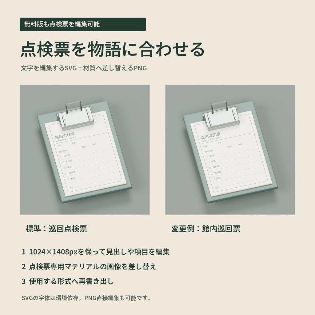 【3Dモデル・3点パック】巡回点検の机に置く懐中電灯・点検ボード・工具ケース|夜番の点検机
