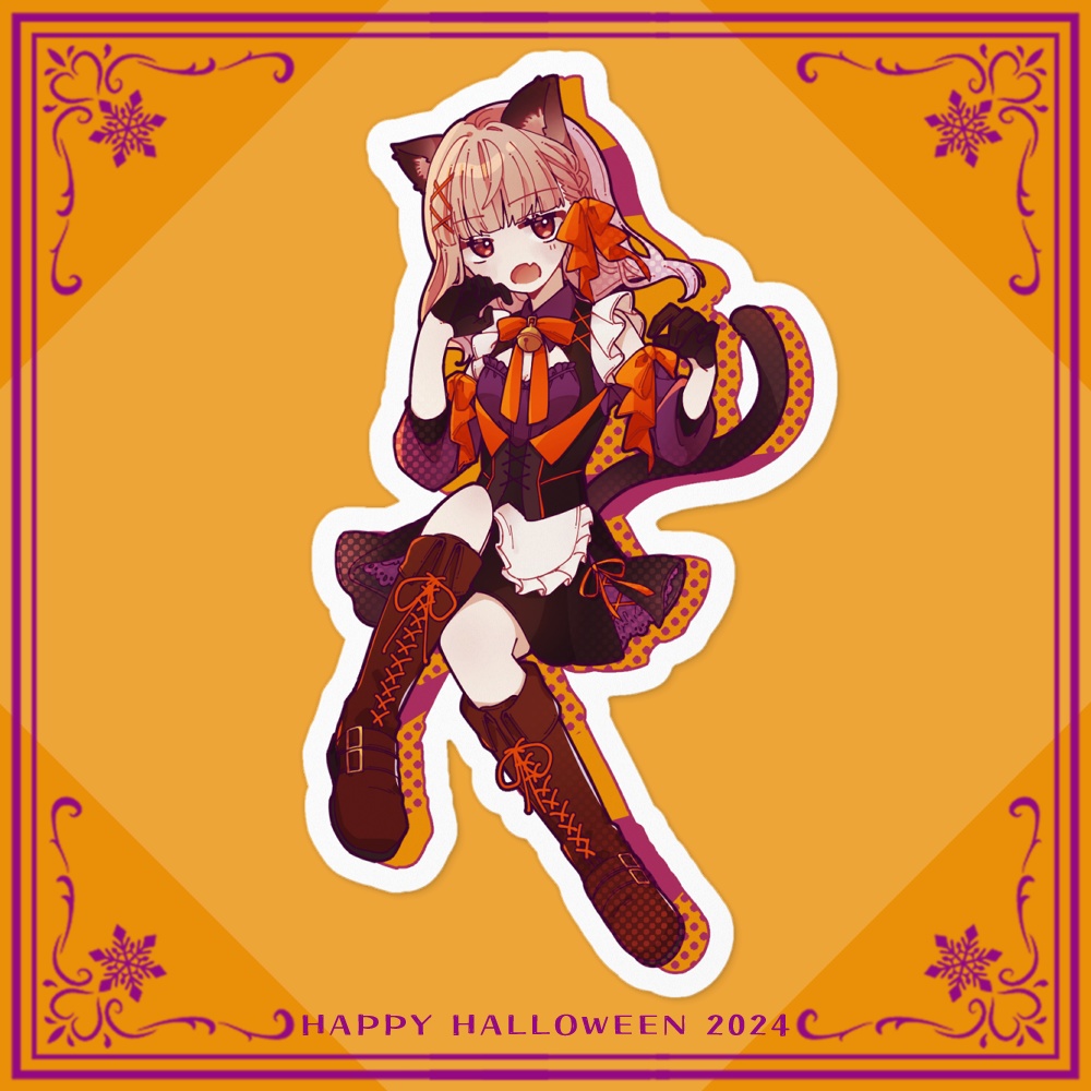 ステッカー＊猫メイド【HAPPY HALLOWEEN 2024】