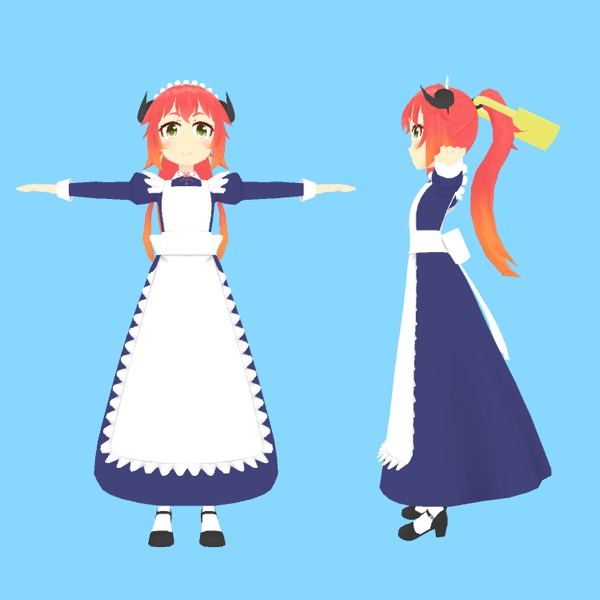 【VRChat向けアバター】Humanoid形式対応3Dモデル「リタ」