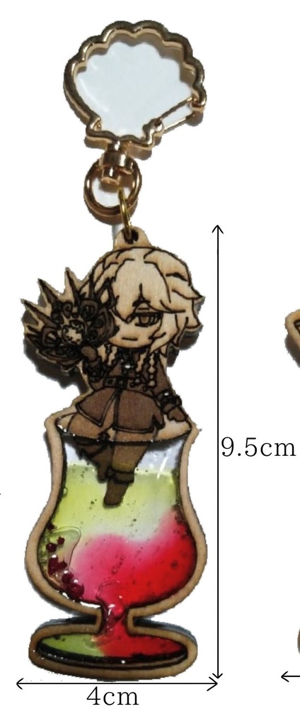 第五人格 夜の番人 木製キーホルダー(黄×赤)