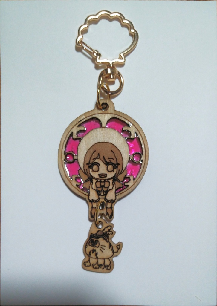 第五人格 庭師 木製キーホルダー(濃桃)