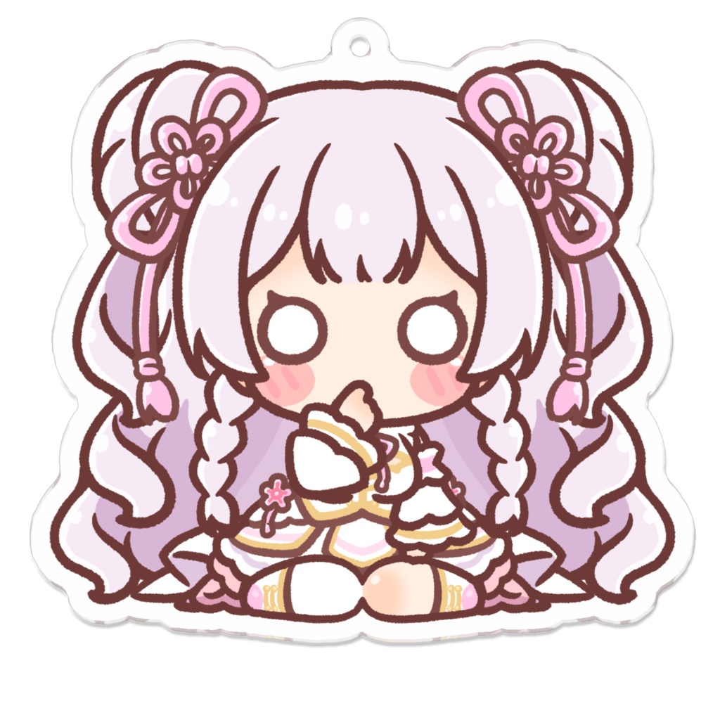 兎花白もちアクリルキーホルダー　とぼける