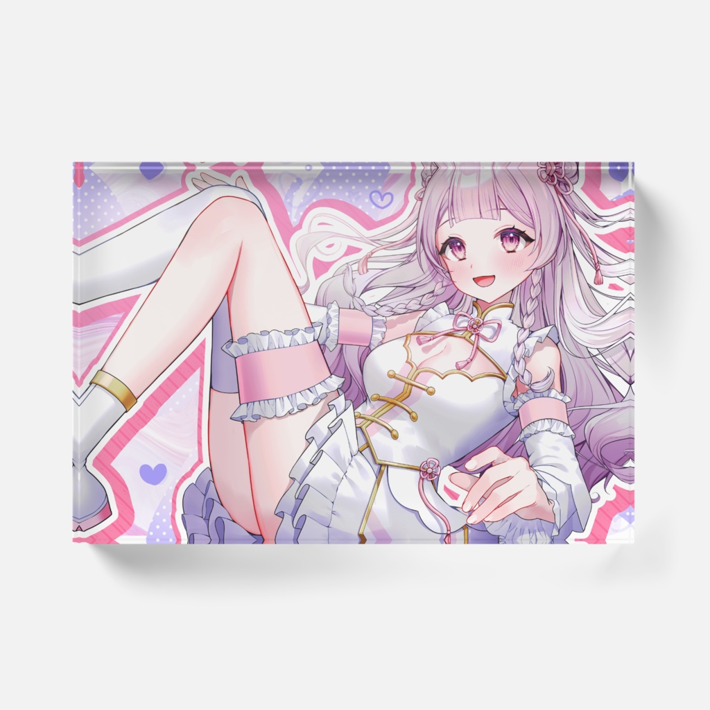 兎花白もちアクリルブロック