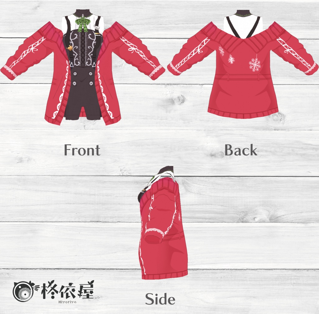 【VRoid】サロペット風Xmasコーデ -Salopettes style Xmas costume-