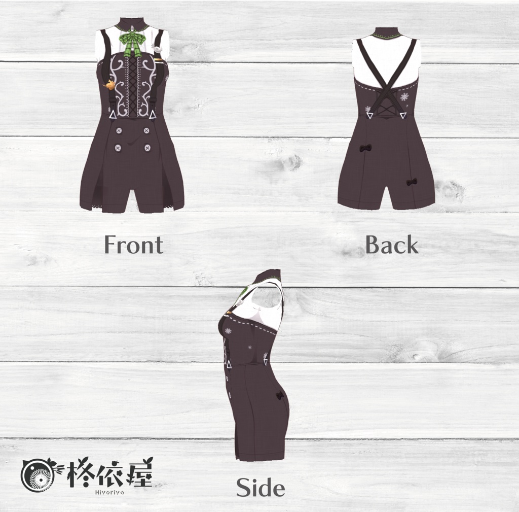 【VRoid】サロペット風Xmasコーデ -Salopettes style Xmas costume-