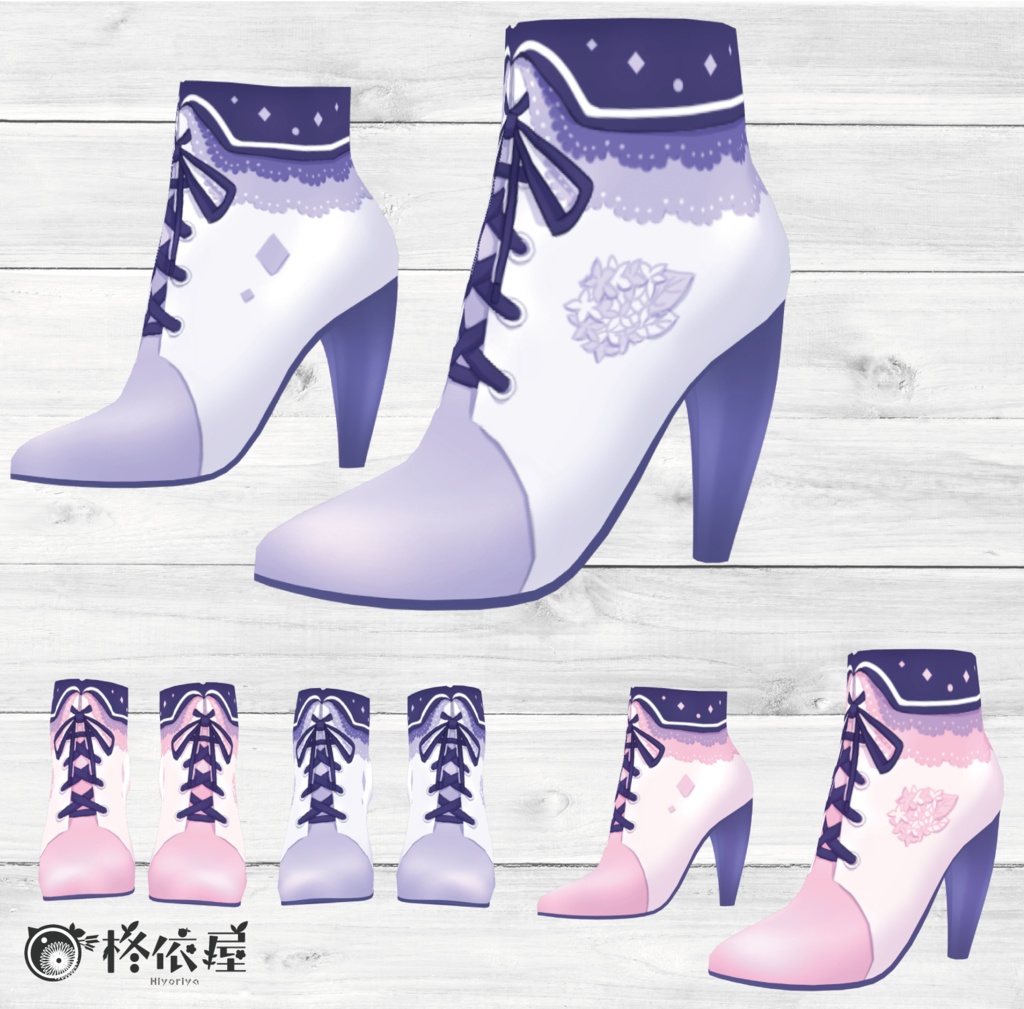 【VRoid】あじさい雨着物 -Hydrangea Kimono-