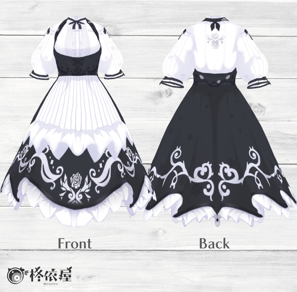 【VRoid】ローズメイド服 -Rose Maid costume-