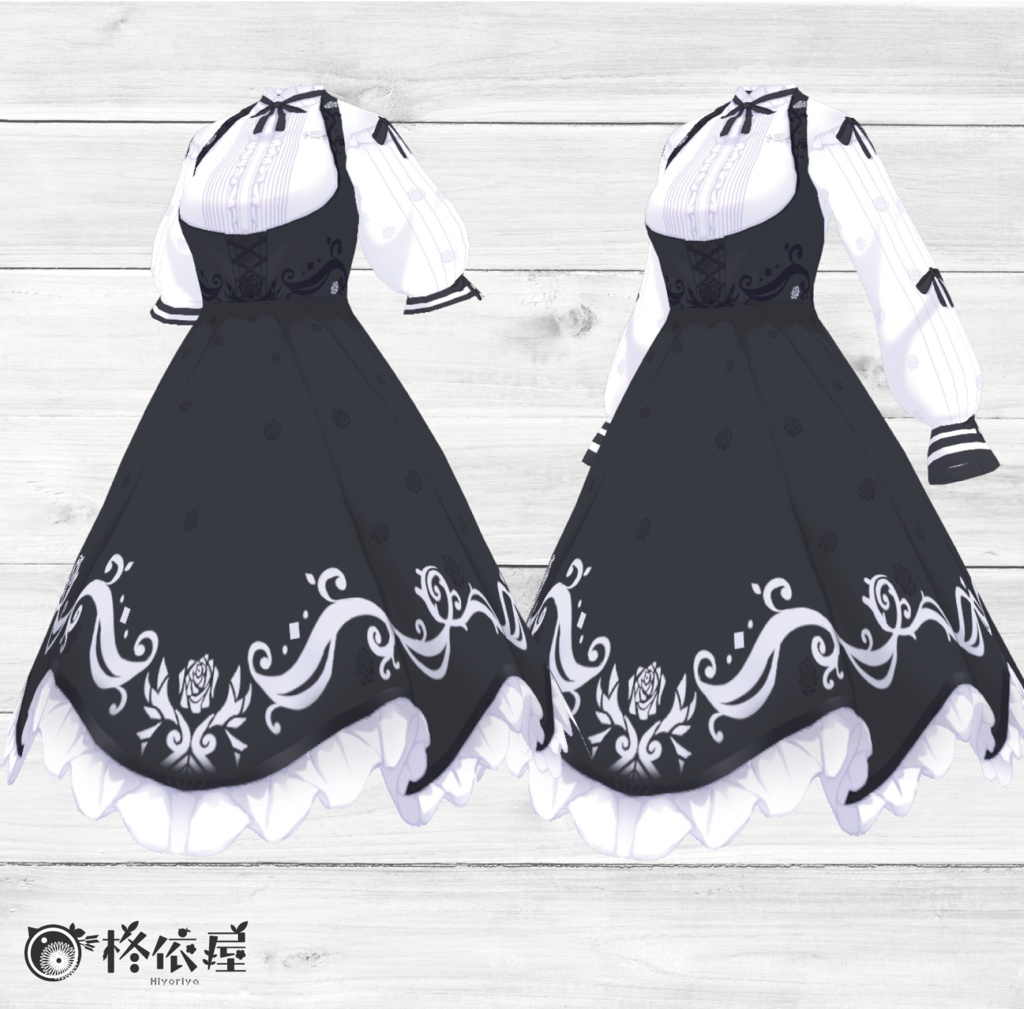 【VRoid】ローズメイド服 -Rose Maid costume-