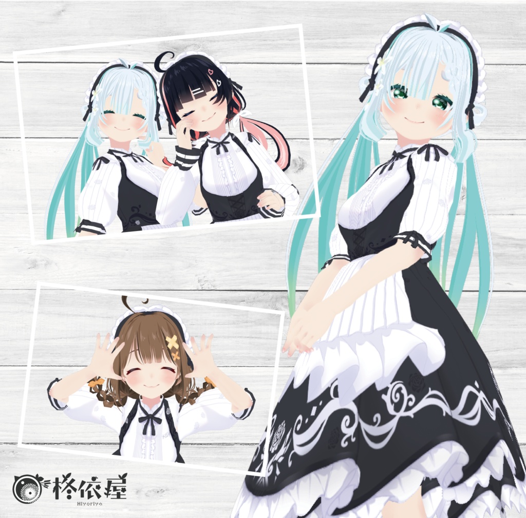 【VRoid】ローズメイド服 -Rose Maid costume-