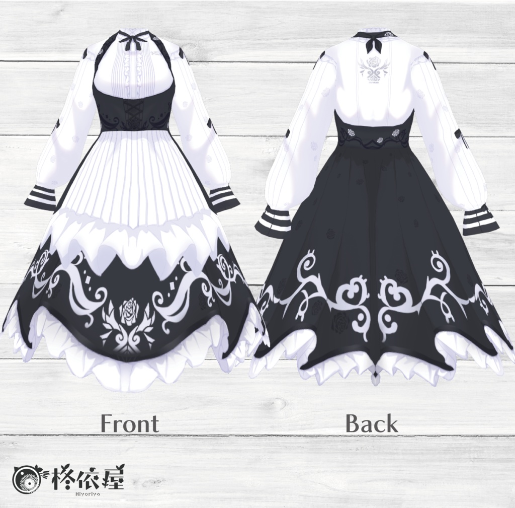 【VRoid】ローズメイド服 -Rose Maid costume-